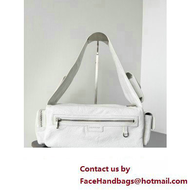 Balenciaga Superbusy Small Sling Bag in Arena calfskin White 2023