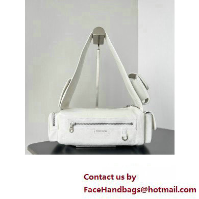 Balenciaga Superbusy XS Sling Bag in Arena calfskin White 2023 - Click Image to Close