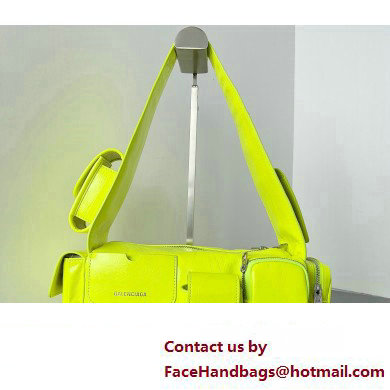 Balenciaga Superbusy XS Sling Bag in Arena calfskin neon yellow 2023