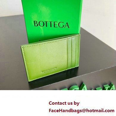 Bottega Veneta Cassette Intreccio leather Credit Card Case Green 2024