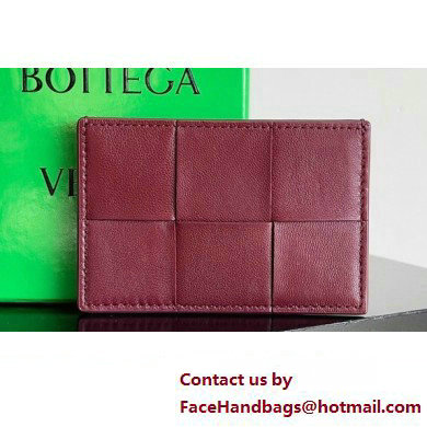 Bottega Veneta Cassette Intreccio leather Credit Card Case Red 2024