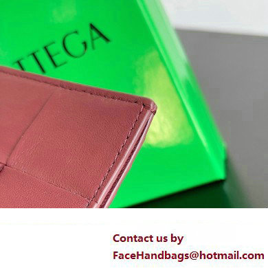 Bottega Veneta Cassette Intreccio leather Credit Card Case Red 2024