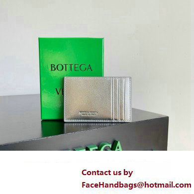 Bottega Veneta Cassette Intreccio leather Credit Card Case Silver 2024