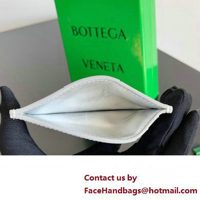 Bottega Veneta Cassette Intreccio leather Credit Card Case Silver 2024