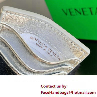 Bottega Veneta Cassette Intreccio leather Credit Card Case Silver 2024