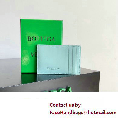 Bottega Veneta Cassette Intreccio leather Credit Card Case TEAL WASHED 2024