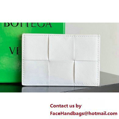 Bottega Veneta Cassette Intreccio leather Credit Card Case White 2024