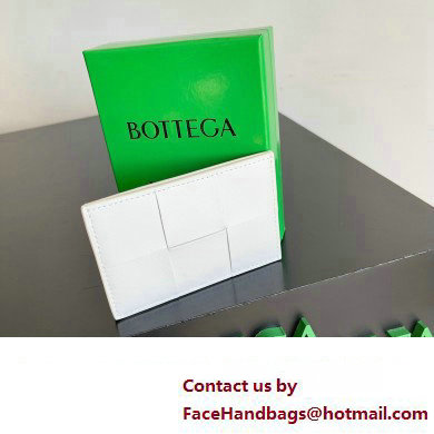 Bottega Veneta Cassette Intreccio leather Credit Card Case White 2024