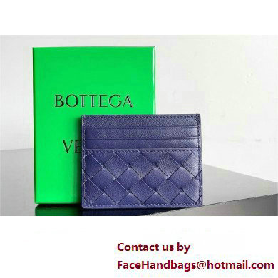 Bottega Veneta Intrecciato Credit Card Case royal blue 2024 - Click Image to Close