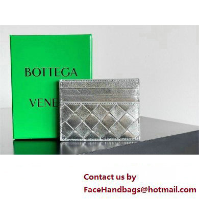 Bottega Veneta Intrecciato Credit Card Case silver 2024