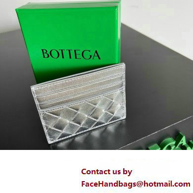 Bottega Veneta Intrecciato Credit Card Case silver 2024