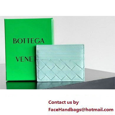 Bottega Veneta Intrecciato Credit Card Case sky blue 2024