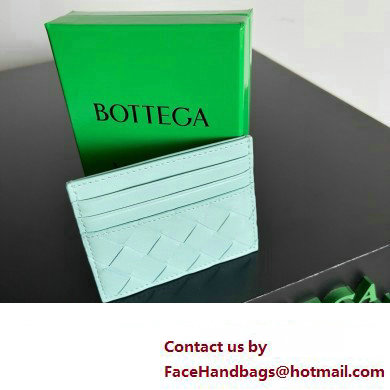 Bottega Veneta Intrecciato Credit Card Case sky blue 2024