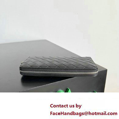 Bottega Veneta Intrecciato Zip Around Wallet Black 2023