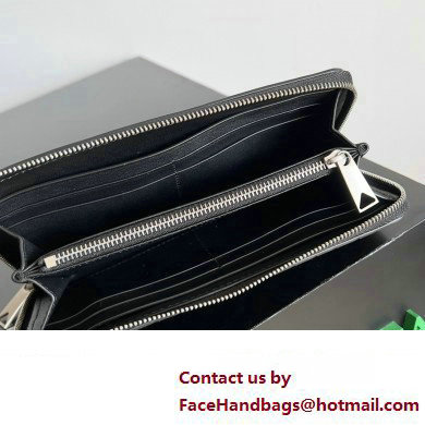 Bottega Veneta Intrecciato Zip Around Wallet Black 2023