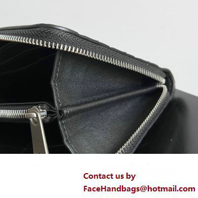 Bottega Veneta Intrecciato Zip Around Wallet Black 2023