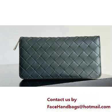 Bottega Veneta Intrecciato Zip Around Wallet Dark Green 02 2023