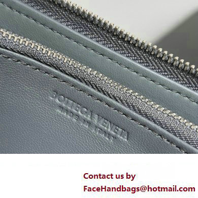 Bottega Veneta Intrecciato Zip Around Wallet Light Gray 2023