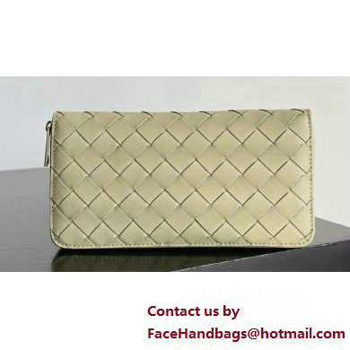 Bottega Veneta Intrecciato Zip Around Wallet Taupe 2023