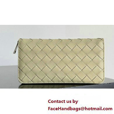 Bottega Veneta Intrecciato Zip Around Wallet Taupe/Green 2023