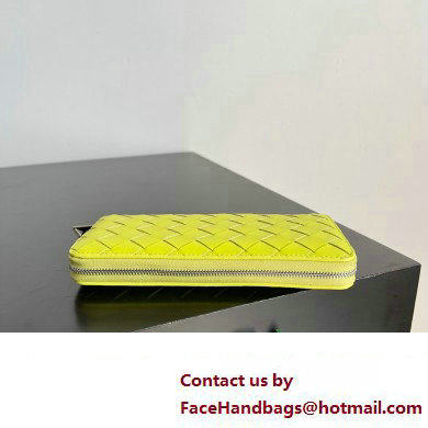 Bottega Veneta Intrecciato Zip Around Wallet Yellow 2023