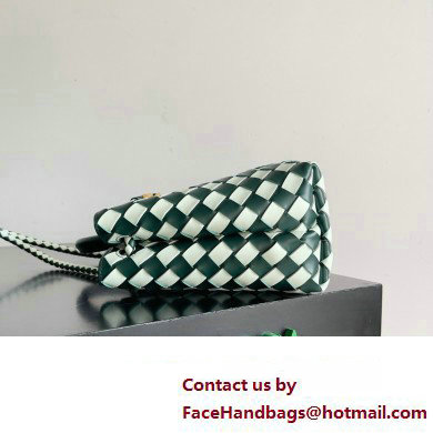 Bottega Veneta Intrecciato leather Small Andiamo top handle Bag Emerald green / Glacier 2024