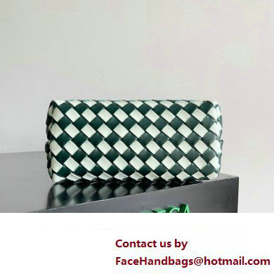 Bottega Veneta Intrecciato leather Small Andiamo top handle Bag Emerald green / Glacier 2024