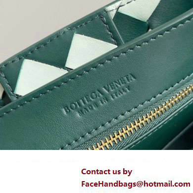 Bottega Veneta Intrecciato leather Small Andiamo top handle Bag Emerald green / Glacier 2024