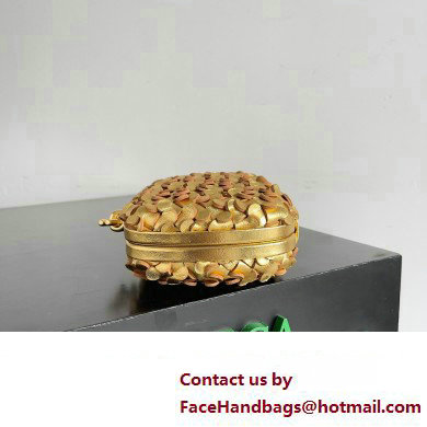 Bottega Veneta Knot Intreccio lamina leather minaudiere with leather sequins Bag Gold 2024