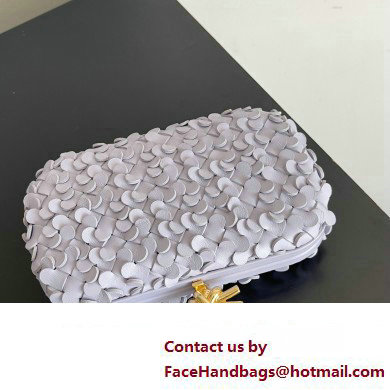 Bottega Veneta Knot Intreccio lamina leather minaudiere with leather sequins Bag Lavender 2024