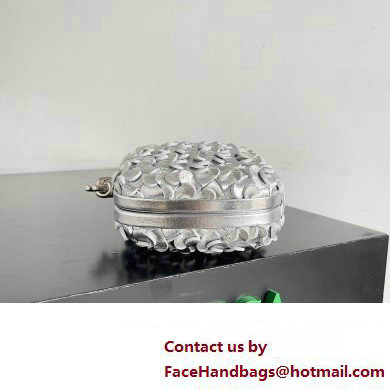 Bottega Veneta Knot Intreccio lamina leather minaudiere with leather sequins Bag Silver 2024