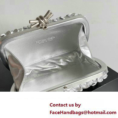 Bottega Veneta Knot Intreccio lamina leather minaudiere with leather sequins Bag Silver 2024