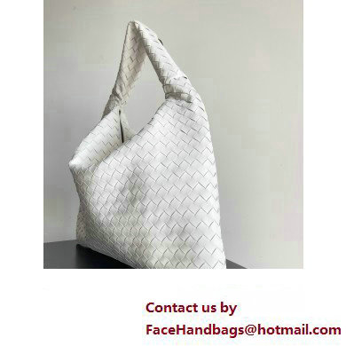 Bottega Veneta Large Hop Intrecciato leather shoulder bag White 2023