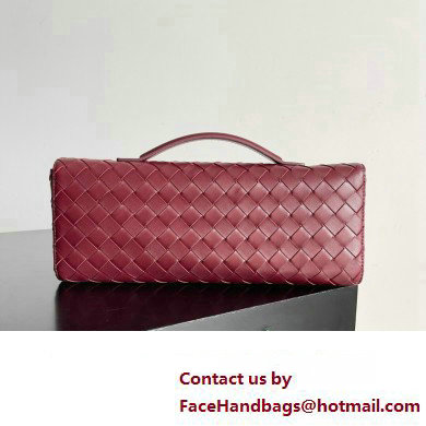 Bottega Veneta Long Clutch Andiamo With Handle Intrecciato leather bag BAROLO with metallic knot closure 2024