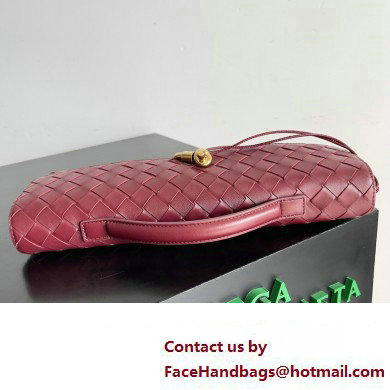 Bottega Veneta Long Clutch Andiamo With Handle Intrecciato leather bag BAROLO with metallic knot closure 2024