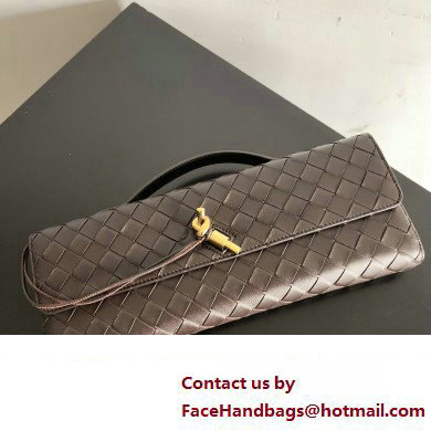 Bottega Veneta Long Clutch Andiamo With Handle Intrecciato leather bag FONDANT with metallic knot closure 2024