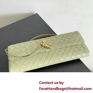 Bottega Veneta Long Clutch Andiamo With Handle Intrecciato leather bag TRAVERTINE with metallic knot closure 2024