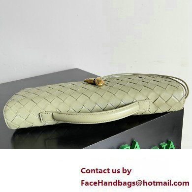 Bottega Veneta Long Clutch Andiamo With Handle Intrecciato leather bag TRAVERTINE with metallic knot closure 2024