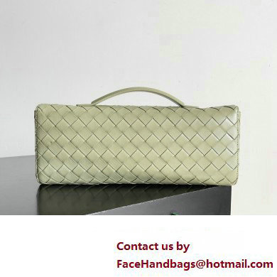 Bottega Veneta Long Clutch Andiamo With Handle Intrecciato leather bag TRAVERTINE with metallic knot closure 2024