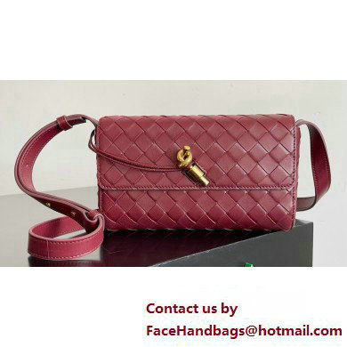 Bottega Veneta Mini Andiamo Cross-Body Intrecciato leather bag BAROLO with metallic knot closure 2024