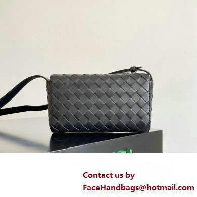 Bottega Veneta Mini Andiamo Cross-Body Intrecciato leather bag Black with metallic knot closure 2024