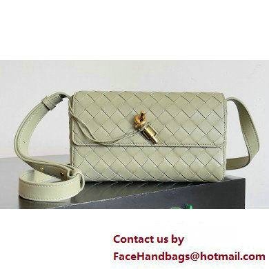 Bottega Veneta Mini Andiamo Cross-Body Intrecciato leather bag TRAVERTINE with metallic knot closure 2024