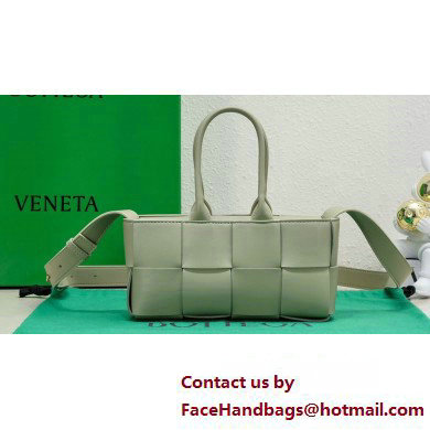 Bottega Veneta Mini East-West Arco Tote Intreccio leather bag with detachable strap TRAVERTINE 2024 - Click Image to Close