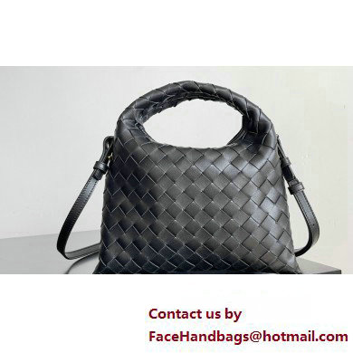 Bottega Veneta Mini Hop Intrecciato leather cross-body Bag with detachable strap Black 2024