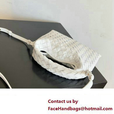 Bottega Veneta Mini Hop Intrecciato leather cross-body Bag with detachable strap WHITE 2024