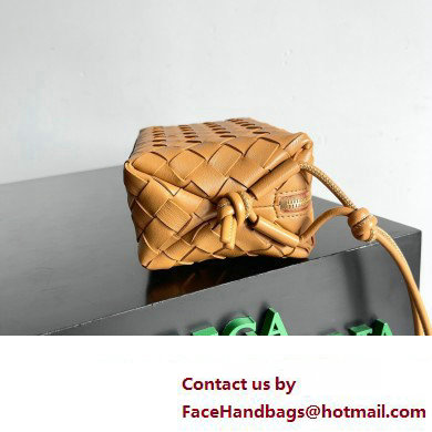 Bottega Veneta Mini Loop Camera Intrecciato leather cross-body Bag ALMOND 2024