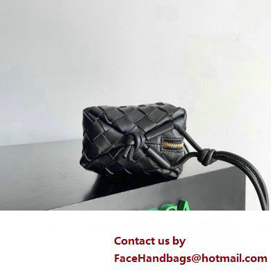 Bottega Veneta Mini Loop Camera Intrecciato leather cross-body Bag Black 2024