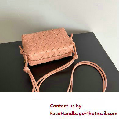 Bottega Veneta Mini Loop Camera Intrecciato leather cross-body Bag MACAROON 2024