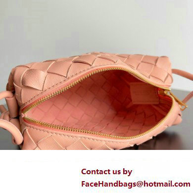 Bottega Veneta Mini Loop Camera Intrecciato leather cross-body Bag MACAROON 2024