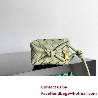 Bottega Veneta Mini Loop Camera Intrecciato leather cross-body Bag TRAVERTINE 2024